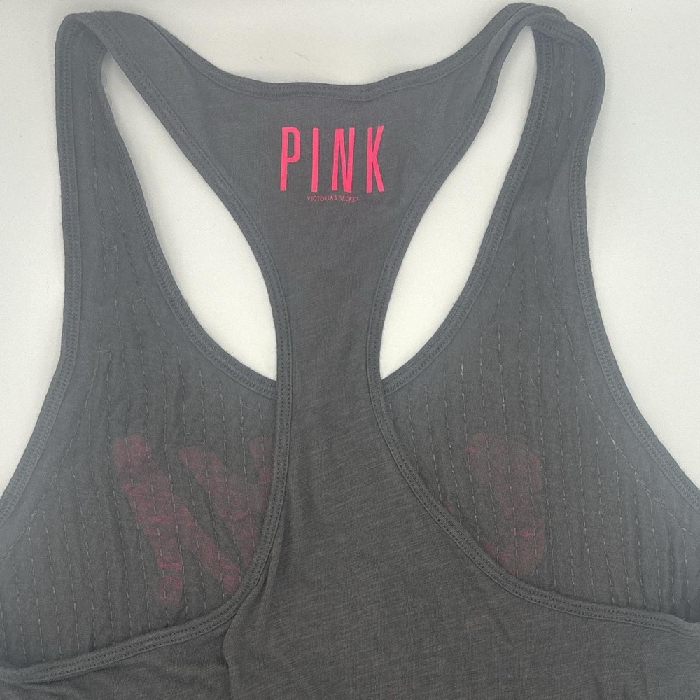 Pink Sequin Racerback Tank Top with Pink Lettering - Picture 3 of 4